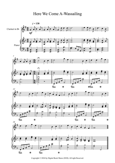 Here We Come A-Wassailing (Clarinet + Piano)