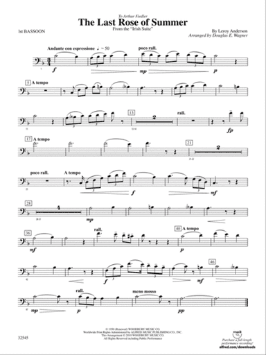 The Last Rose of Summer (from the Irish Suite): Bassoon