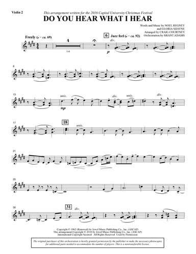 Do You Hear What I Hear (arr. Craig Courtney) - Violin 2