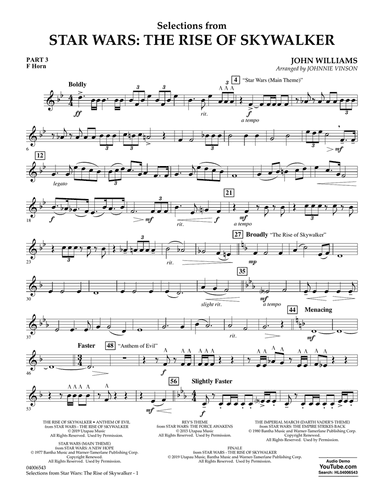 Selections from Star Wars: The Rise of Skywalker - Pt.3 - F Horn