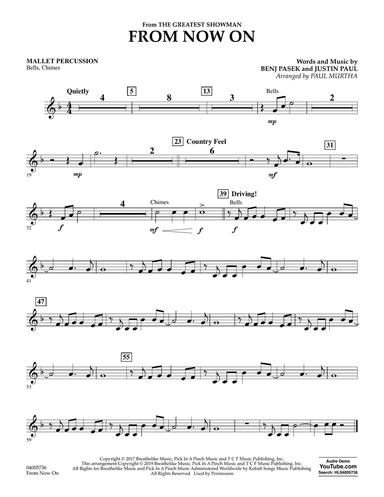From Now On (from The Greatest Showman) (arr. Paul Murtha) - Mallet Percussion