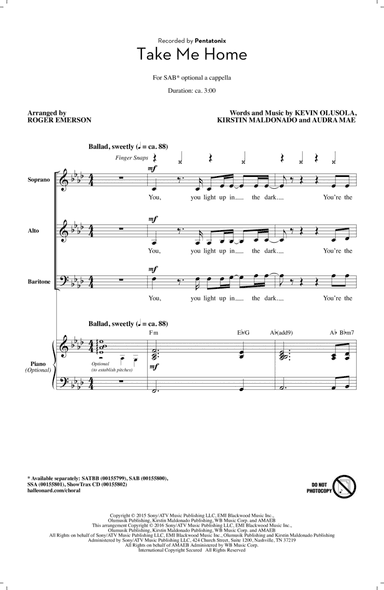 Take Me Home (arr. Roger Emerson)