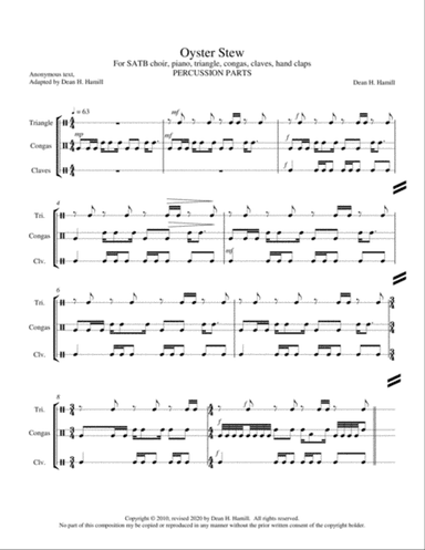Oyster Stew (Percussion Parts)