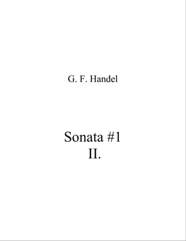 Sonata #1 Movement 2