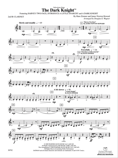 The Dark Knight, Selections from: 2nd B-flat Clarinet
