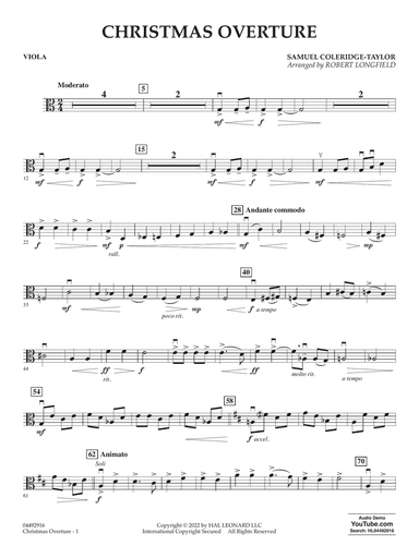 Christmas Overture (arr. Robert Longfield) - Viola