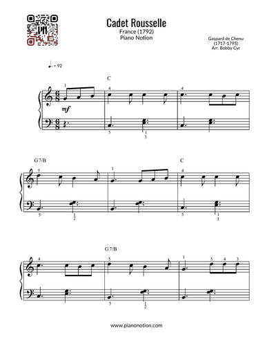 Cadet Rousselle (Easy Piano Solo)