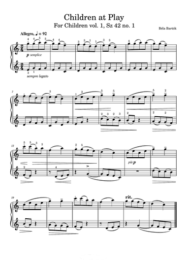 Children At Play - For Children Book 1 No. 1