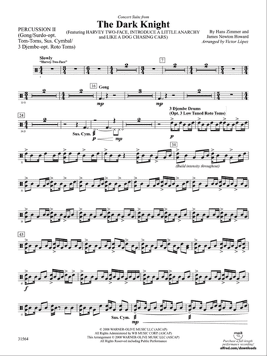 The Dark Knight, Concert Suite from: 2nd Percussion