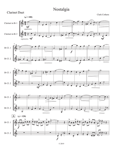 Nostalgia (Duet for Clarinets)