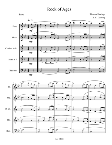 Rock of Ages (Woodwind Quintet)