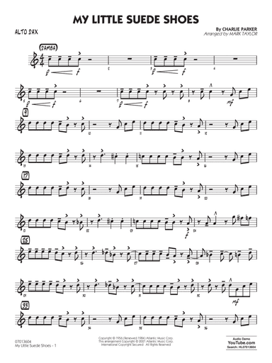 My Little Suede Shoes (arr. Mark Taylor) - Alto Sax