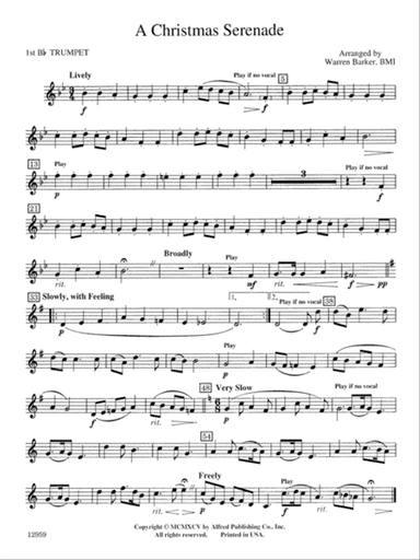 A Christmas Serenade (with optional chorus): 1st B-flat Trumpet