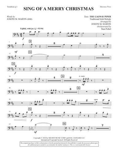 Sing of a Merry Christmas (Chamber Orchestra) - Trombone