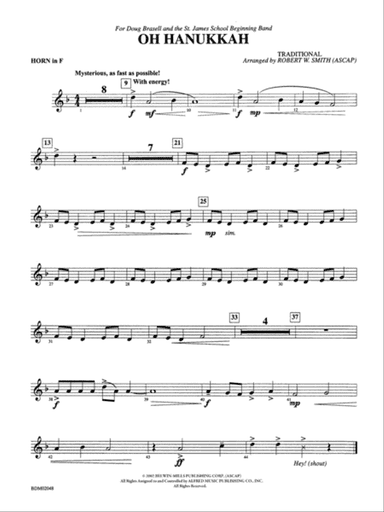 Oh Hanukkah: 1st F Horn