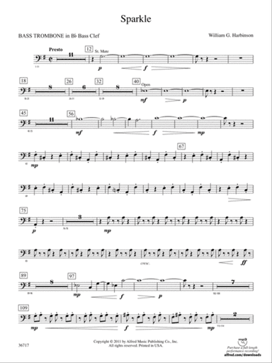 Sparkle: (wp) 3rd B-flat Trombone B.C.