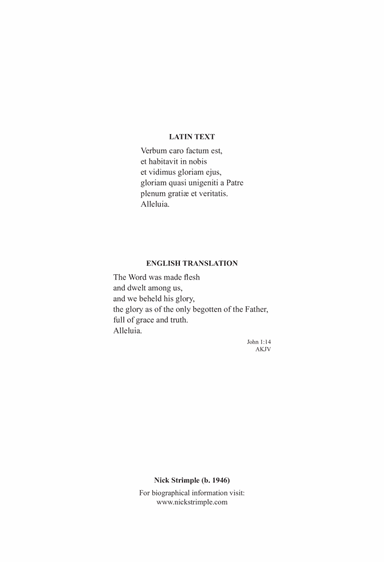 Verbum caro factum est (Downloadable)