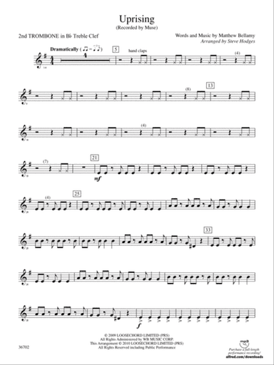 Uprising: (wp) 2nd B-flat Trombone T.C.