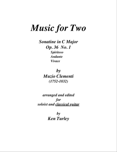 Music for Two Clementi "Sonatine in G Major"
