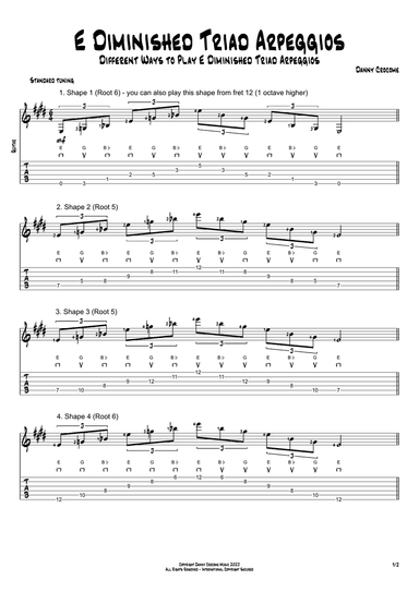 E Diminished Triad Arpeggios (5 Ways to Play)