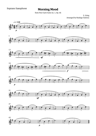 Morning Mood (solo soprano sax - level 2)