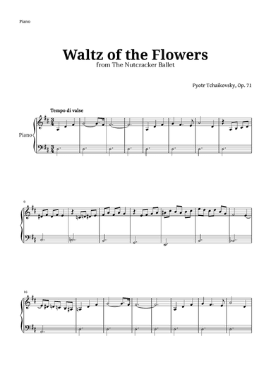 Waltz of the Flowers by Tchaikovsky for Intermediate Piano