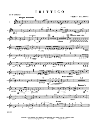Trittico: 3rd B-flat Cornet