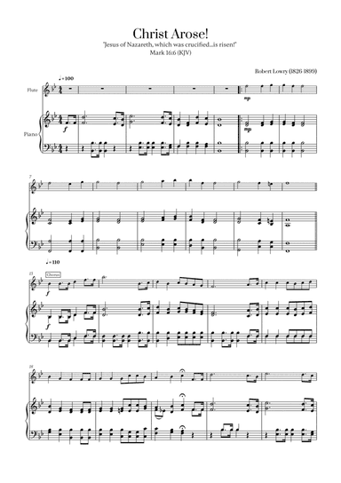 Robert Lowry - Christ Arose for Flute and Piano