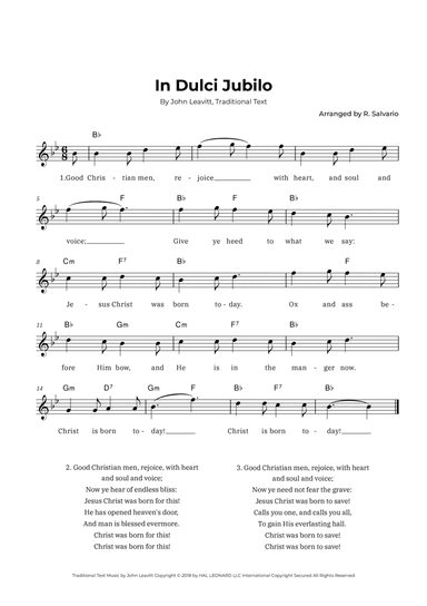 In Dulci Jubilo (Key of B-Flat Major)