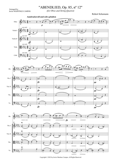 Abendlied Op. 85, nº 12 - Score Only