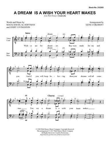 A Dream Is A Wish Your Heart Makes (from Cinderella) (arr. Gene Cokeroft)