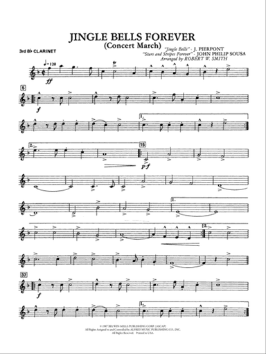 Jingle Bells Forever (Concert March): 3rd B-flat Clarinet