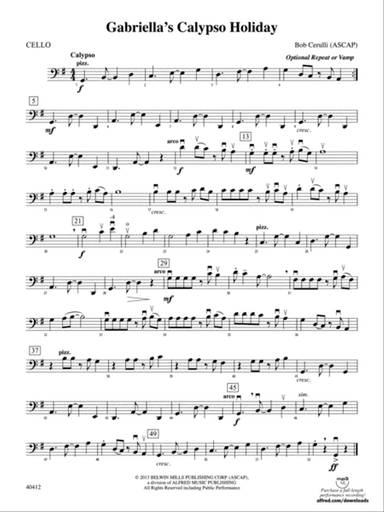 Gabriella's Calypso Holiday: Cello