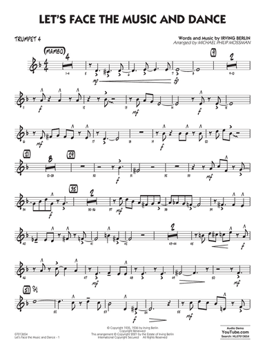 Let's Face the Music and Dance (arr. Michael Philip Mossman) - Trumpet 4