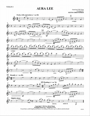 Aura Lee: Violin 1