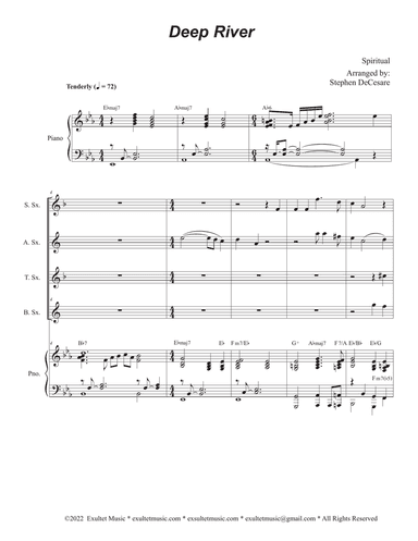 Deep River (Saxophone Quartet and Piano)