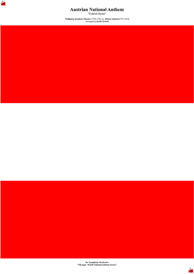 Austrian National Anthem for Symphony Orchestra (KT Olympic Anthem Series)