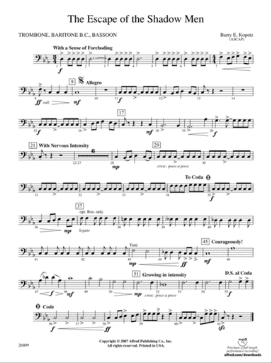 The Escape of the Shadow Men: 1st Trombone