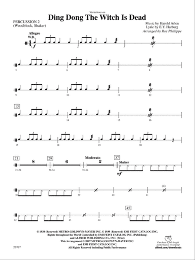Variations on Ding Dong the Witch Is Dead (fromThe Wizard of Oz): 2nd Percussion