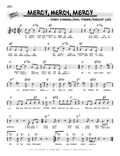 Mercy, Mercy, Mercy (High Voice)