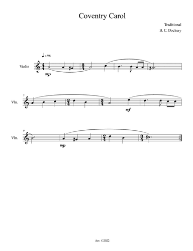 Coventry Carol (Violin Solo)