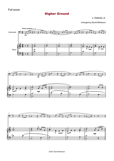 Higher Ground, Gospel Hymn for Cello and Piano