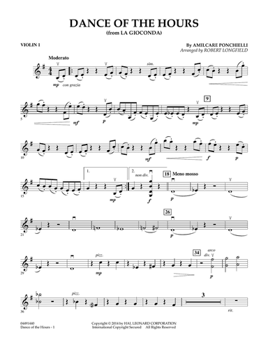 Dance of the Hours (arr. Robert Longfield) - Violin 1