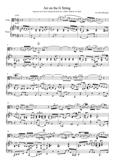 Air on the G String (viola & piano)