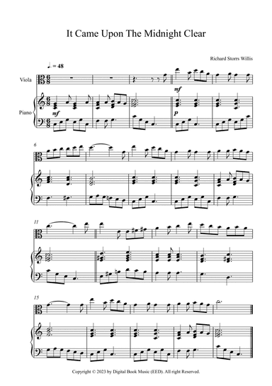 It Came Upon The Midnight Clear - Richard Storrs Willis (Viola + Piano)