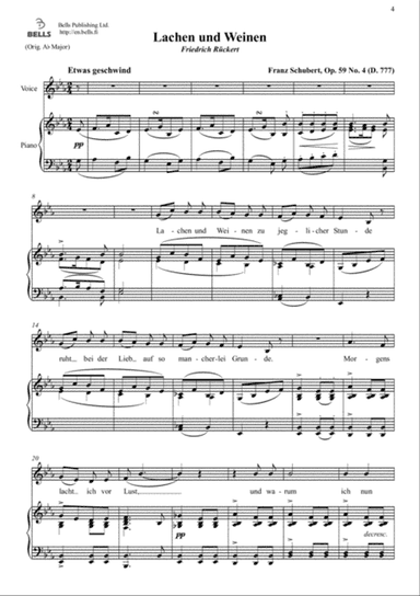 Lachen und Weinen, Op. 59 No. 4 (D. 777) (E-flat Major)
