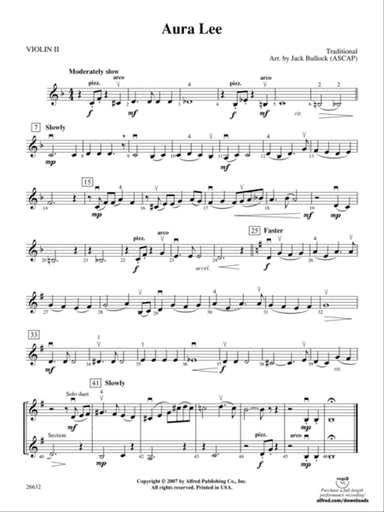 Aura Lee: 2nd Violin