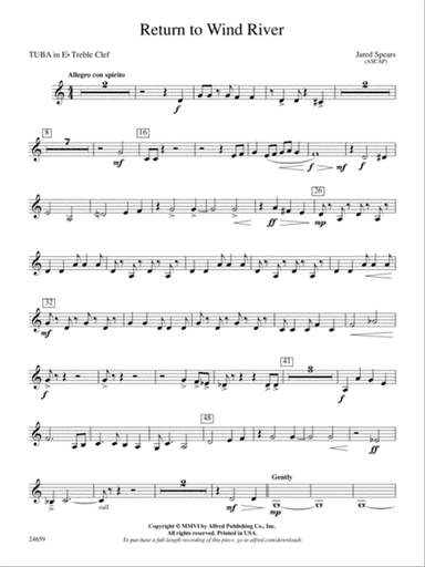 Return to Wind River: (wp) E-flat Tuba T.C.