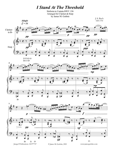 BACH: I Stand at the Threshold for Clarinet & Harp