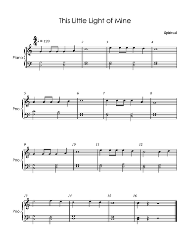 This Little Light of Mine (Easy Piano)
